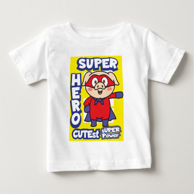 Toppen-hjälten gris baby t shirt (Framsida)
