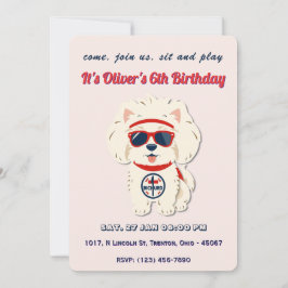 Toppen Hund Birthday Personlig Inbjudningar