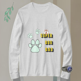 Toppen hund pappa lustig manar light grått långärm t shirt