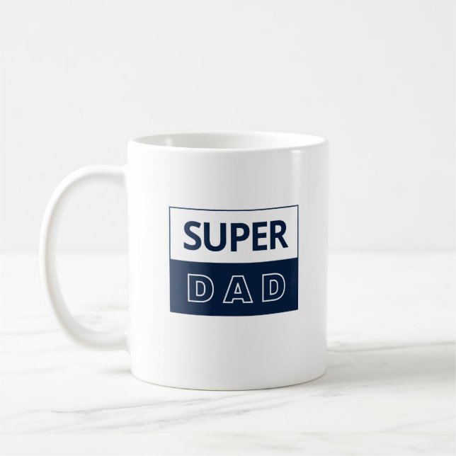 Toppen i Pappa i blått och vitt Kaffemugg (Vänster)