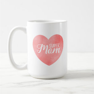Toppen i rosa vattenfärgshjärta, mors dag kaffemugg