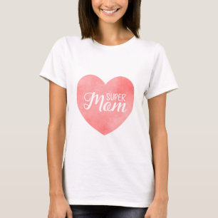 Toppen i rosa vattenfärgshjärta, mors dag t shirt