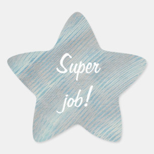 Toppen Job Blue och Silver White Star Stickers Stjärnformat Klistermärke