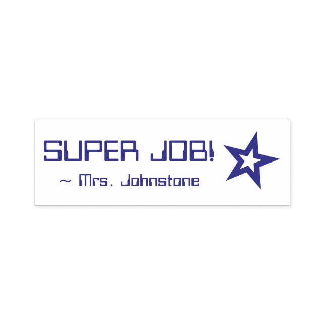 "TOPPEN JOB!" + Namn Rubber Frimärke Självfärgande Stämpel (Design)