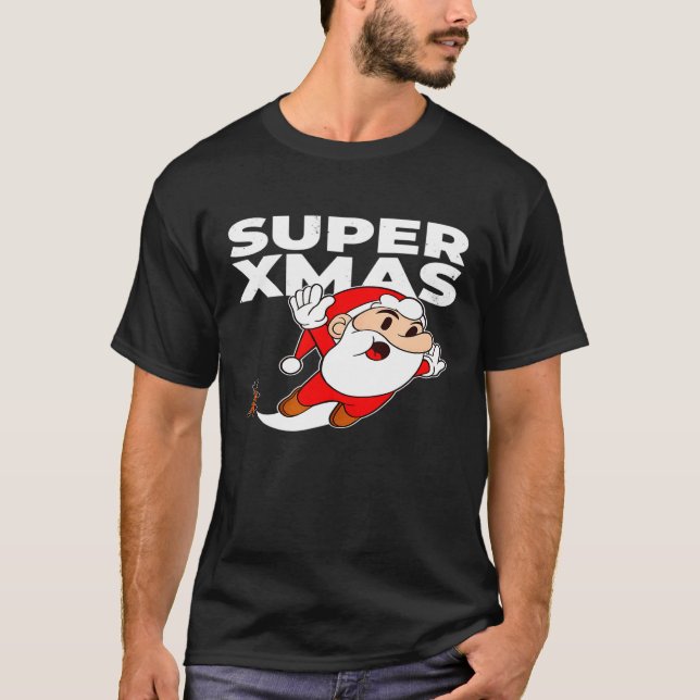 Toppen Julafton Jultomten Gamer Reindeer Gamer Cos T Shirt (Framsida)