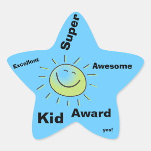 Toppen Kid Award Stickers Stjärnformat Klistermärke