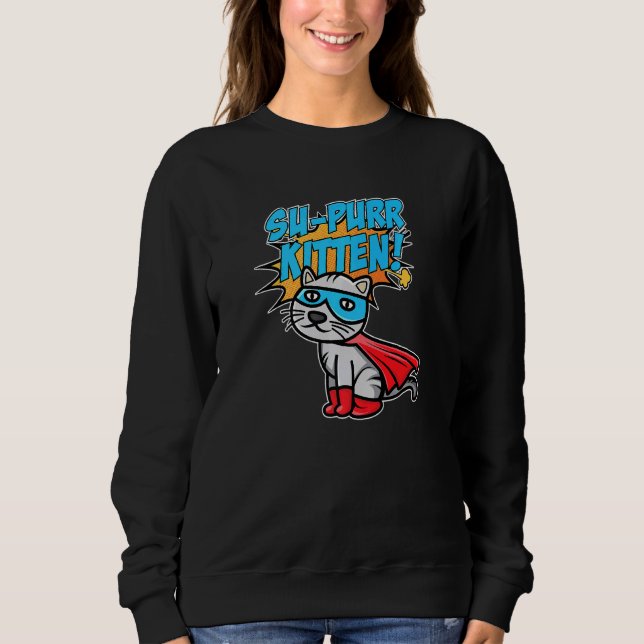 Toppen Kitten I Cat I Superhjälte Cat T Shirt (Framsida)