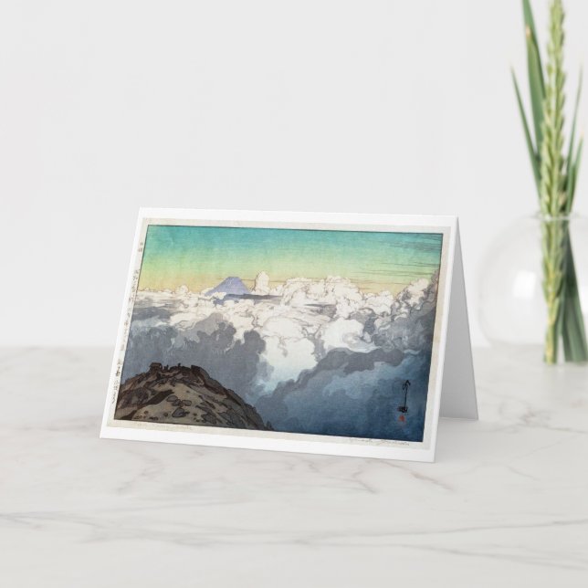 Toppen Komagatake, Hiroshi Yoshida, Woodcut Kort (Framsida)