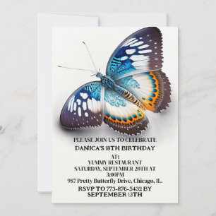 Toppen Kreativ Butterfly Art Födelsedagsfest Inbjudningar