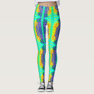 Toppen, lätt blå gult, liten mönstrad leggings