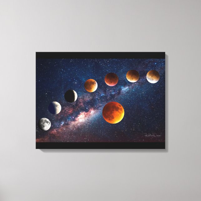 Toppen lunar elipse 24x18 Wrapped Canvas (Framsida)
