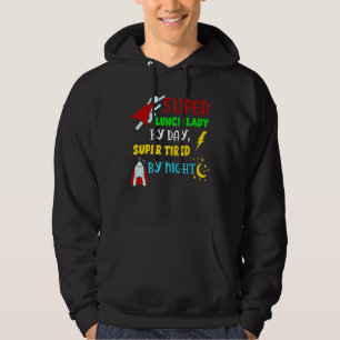 Toppen Lunch Dam per dag, tätt av nattkafeterian L Hoodie