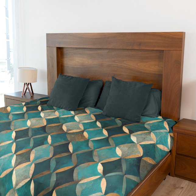Toppen Luxe Teal & Guld Fleecefilt (Skapare uppladdad)