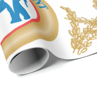 Toppen lycklig elefant som slår in papper presentpapper