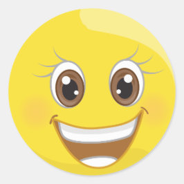 Toppen Lycklig Smile Emoji Stickers Runt Klistermärke