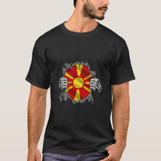 Toppen makedonska Makedonien Flagga Land Roots Dna T Shirt