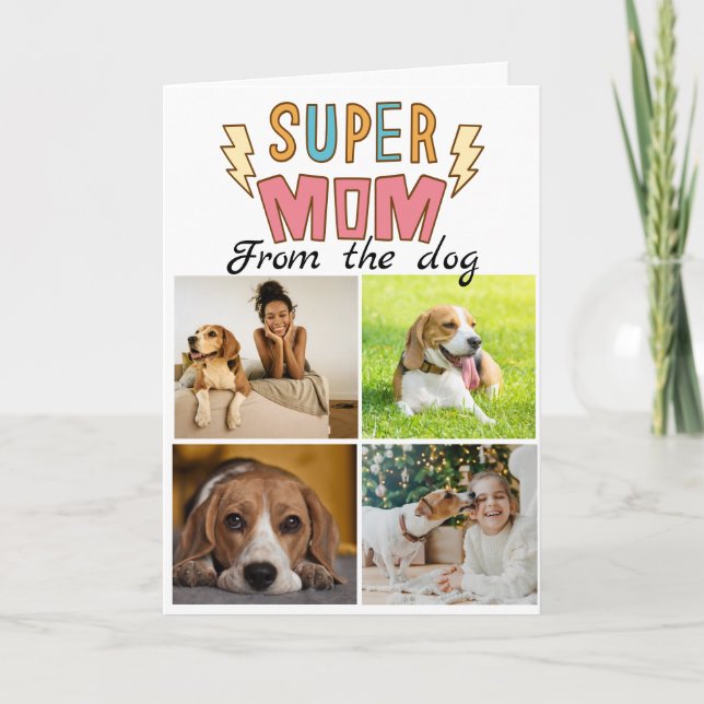 Toppen Mamma ...Beagle Card för fyra anpassningsba Tack Kort (Framsida)