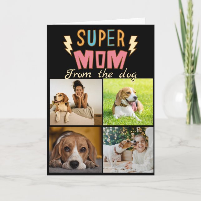 Toppen Mamma ...Beagle Card för fyra anpassningsba Tack Kort (Framsida)