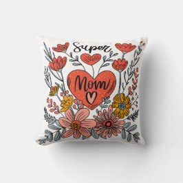 Toppen Mamma Blommigt Pillow Kudde