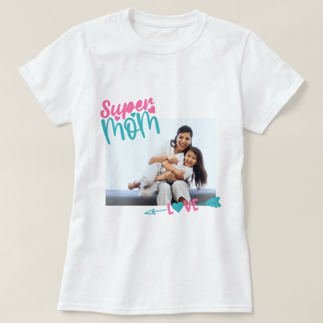 Toppen Mamma, coola fotogåva T Shirt (Design framsida)