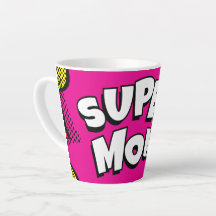 "Toppen Mamma" Färglös Tecknad Bok Pop Art Latte M