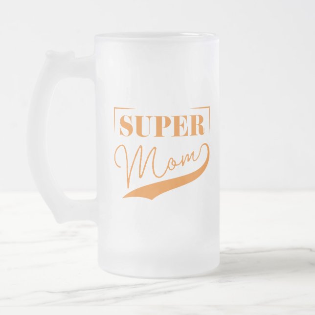 Toppen Mamma Frostat Ölglas (Vänster)