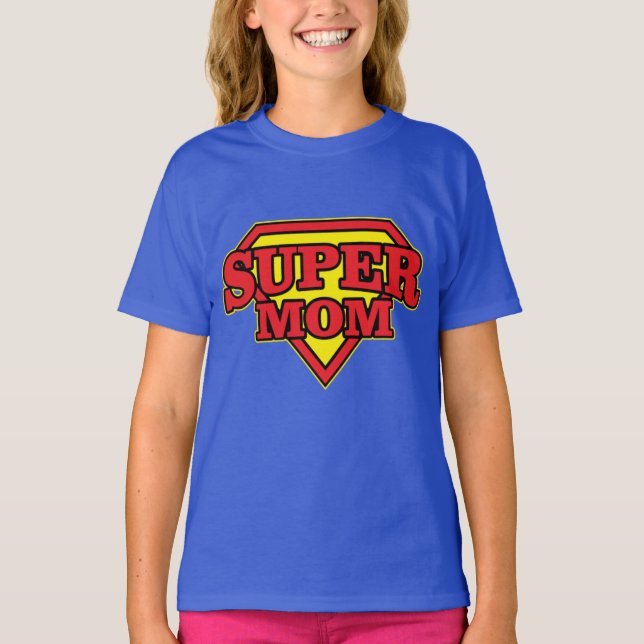 Toppen Mamma Hero Design T Shirt (Framsida)