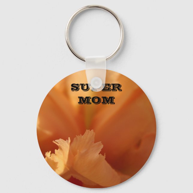 TOPPEN MAMMA Keychain Orange Iris Flower Mammor Nyckelring (Framsida)