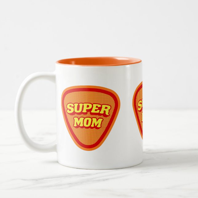 Toppen-Mamma-Mors dag-tvåtonskaffe-Mugg Två-Tonad Mugg (Vänster)