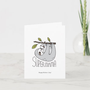 Toppen Mamma Sloth Kort