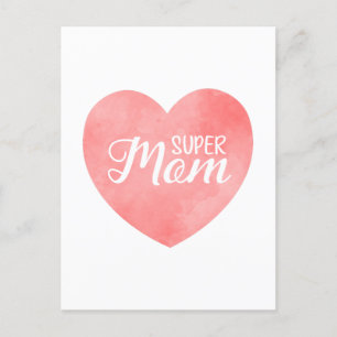 Toppen Mamma text i rosa hjärta, mors dag-design Vykort