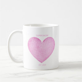 Toppen Mamma Watercolor Rosa Heart Mors dag Kaffemugg