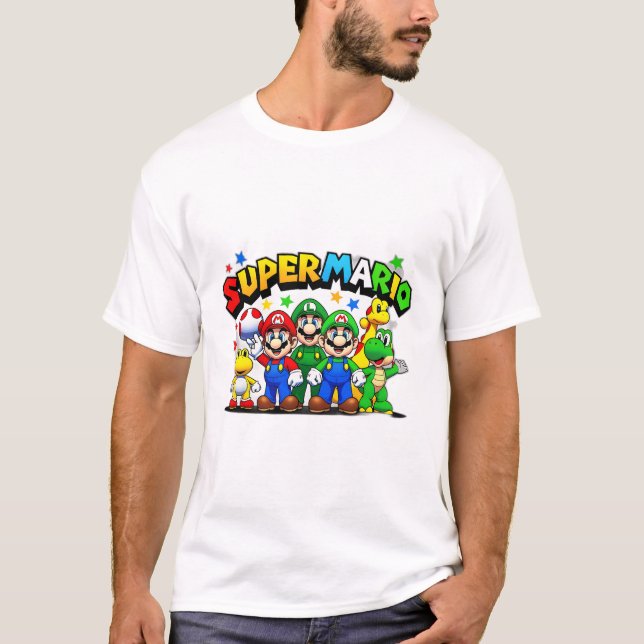 Toppen Mario Shirts - Coola Tees för barn & Vuxnas T Shirt (Framsida)