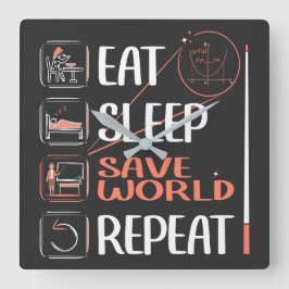 Toppen Math Teacher räddar världen. Tack Gift Fyrkantig Klocka