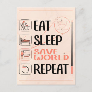 Toppen Math Teacher räddar världen. Tack Gift Vykort