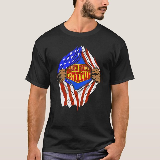 Toppen Mechanical Engineering Technician Hero Job T Shirt (Framsida)