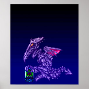 Toppen Metroid Ridley SNES Poster