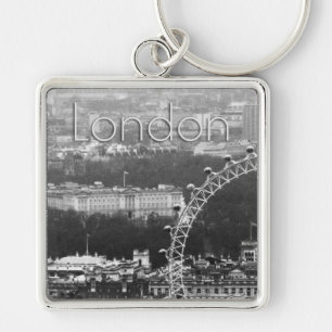 Toppen! Millennium Wheel London Fyrkantig Silverfärgad Nyckelring