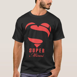 Toppen Mimi Superhjälte T Shirt Gift Mor Far Da