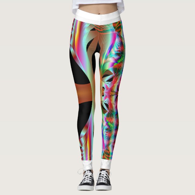 Toppen moderiktig damasker leggings (Framsida)