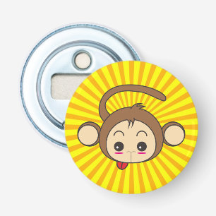 Toppen Monkey Ansikte på Sunburst Background Flasköppnare