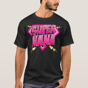 Toppen Nana Superhjälte Grandmor Tecknad Bok Kvin T Shirt