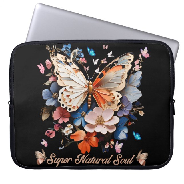 Toppen Natural Soul: Butterfly Garden Art Laptop Fodral (Framsidan)