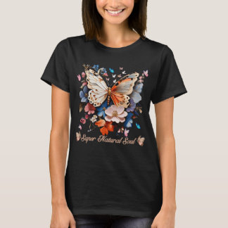 Toppen Natural Soul: Butterfly Garden Art T Shirt