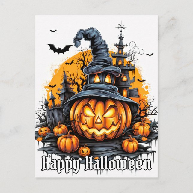Toppen Nefarious Happy halloween Pumpkin Vykort (Framsida)