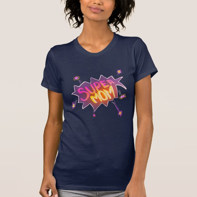 Toppen Neon Tecknad Bubble Flower Mor's Day T Shirt (Framsida)
