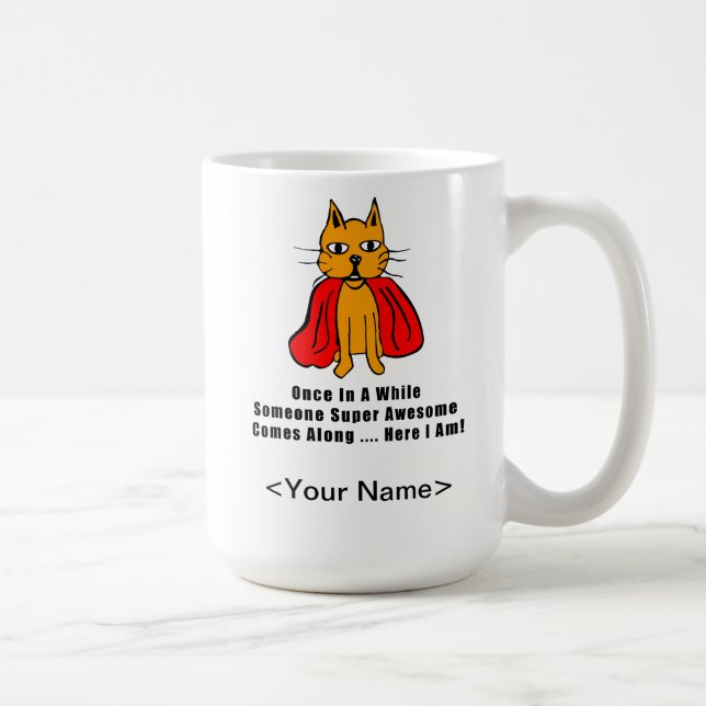 Toppen Orange Cat med Red Cape Kaffemugg (Höger)