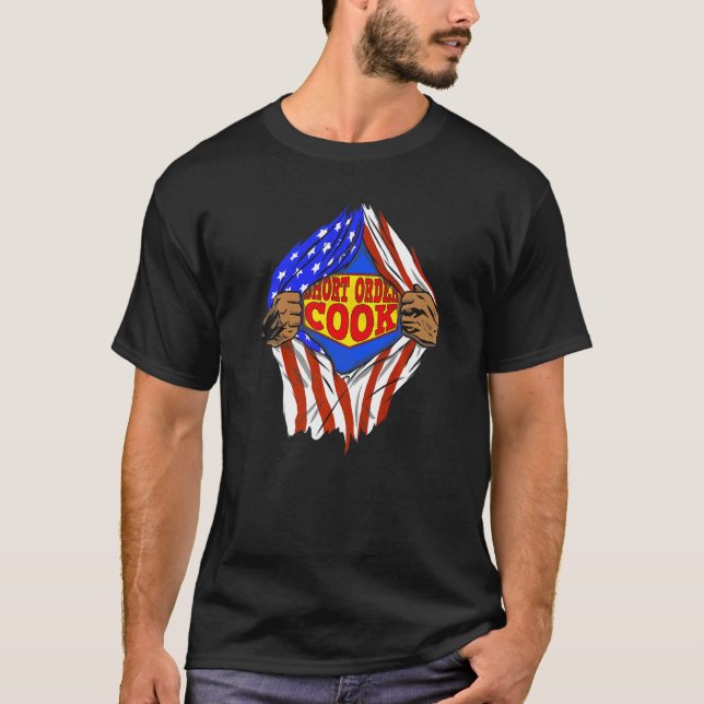 Toppen Order Cook Hero-jobb T Shirt (Framsida)