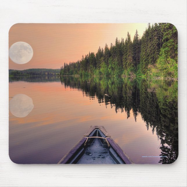 Toppen över Sjö från Canoe vid Twilight Musmatta (Framsidan)