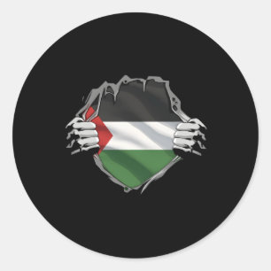 Toppen palestinskt kulturarv Proud Palestine Roots Runt Klistermärke